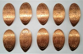 10 Vintage Royal Order Of Jesters Elongated Pennies.  Freemasons.  Mirth King
