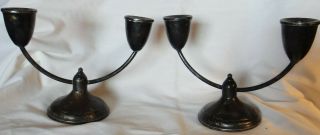 2 Vintage Duchin Creation Weighted Sterling Silver 2 - Arm Candle Holder