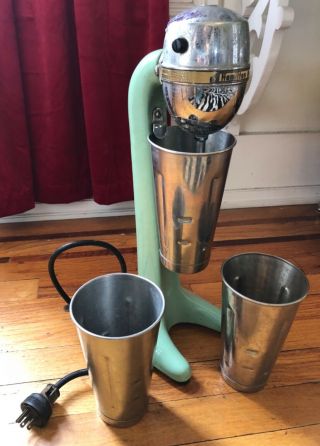 Vintage Hamilton Beach No.  33 Jadeite Milkshake Mixer W/ 3 Cups