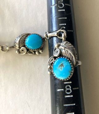 Vintage Richard Begay Sterling Silver & Turquoise Slave Bracelet - Ring Size 7