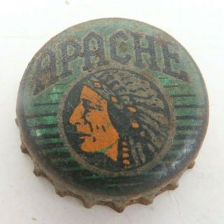 Green Apache Beer Bottle Cork Bottle Cap 1930s Phoenix Arizona Brewing Wow