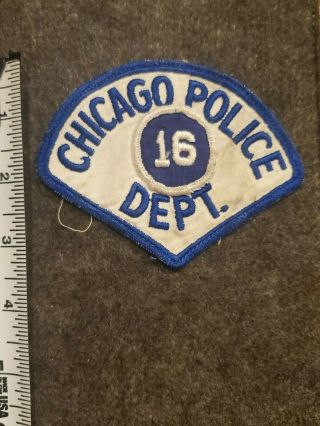 Vintage Chicago Police Precinct 16 Patch - White And Blue - Cheesecloth Back - Il