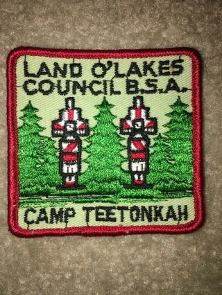 Boy Scout Bsa Camp Teetonkah Square Grn Bkg Land O 