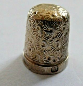 Vintage Hallmarked Henry Griffith & Sons Hg&s Silver Thimble - Size 13