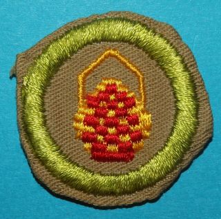 Basketry Type D Merit Badge - Fine Twill - - Boy Scouts - H206
