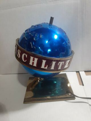 Vintage Schlitz Rotating Globe Sign.  Ca.  1950s