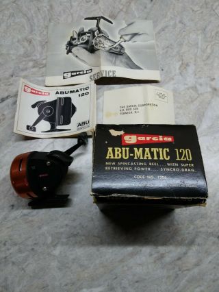 Vintage Garcia Abu - Matic 120 Fishing Reel W/ Box & Papers