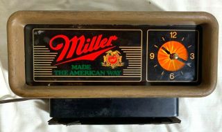 Vintage Miller High Life Beer Bar Motion Clock Sign.  Lighted Great