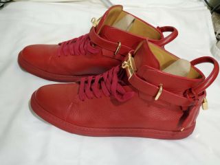 Buscemi Red High Top Sneakers Vintage Size 46 Italy Locks