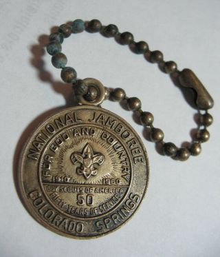 1964 BSA National Jamboree Medallion Key Ring ‘50 ' Years Of Service 1910/1960 2