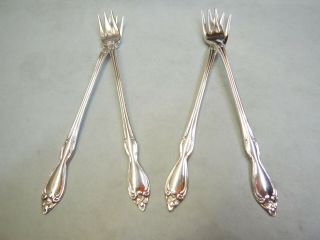 4 Old South Seafood Cocktail Forks - Elegant 1949 Rogers Fine
