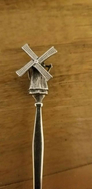 90 Silver Dutch/holland Movable Windmill Souvenir Spoon.