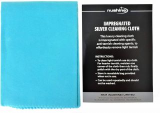 Nushine Large Silver Cleaning Cloth - Removes Tarnish And Polishes With Ease