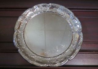 Vintage Silver Plated Serving Tray Made In Honk Kong 14 " Diameter