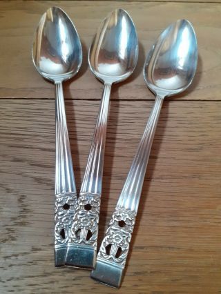 Set Of 3 Vintage Community Plate Table Spoons Hampton Court/ Coronation Pattern