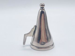 ANTIQUE SILVER PLATE CANDLE LIGHT SNUFFER / CHAMBER STICK HOLDER CAP GO TO BED 3