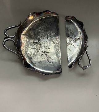 Vintage Quadruple Silver Plate Beacon Silver Co.  Crumb Pan Tray Shovel Set