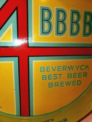 Vintage BEVERWYCK BEST BEER BREWED Beer Tray Sign Bar 4 BBBB ALBANY YORK NY 2