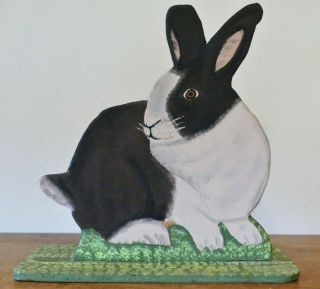 Vintage Menno Shirk Folk Art Signed Rabbit 12” X 11” Dated 1992 Lancaster Pa 2