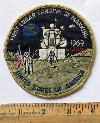 Vintage 1969 Nasa Apollo 11 Patch First Lunar Landing Of Mankind Usa