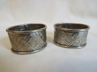 Good Vintage Arts & Crafts Repousee Napkin Rings,  Keswick??