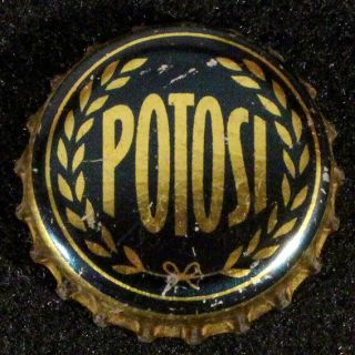 Potosi •blue & Gold• Cork Lined Beer Bottle Cap Wisconsin Crown Wisc Wi Vintage,