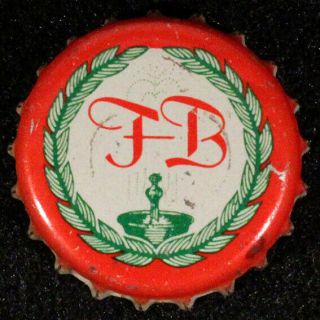 Fb Fountain Brew Red Cork Lined Beer Bottle Cap Fountain City Wisconsin Crown Wi