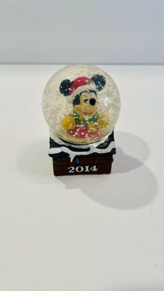 Disney Christmas Mini Mickey Mouse Snow Globe 2014 Jc Penney No Box (c16)