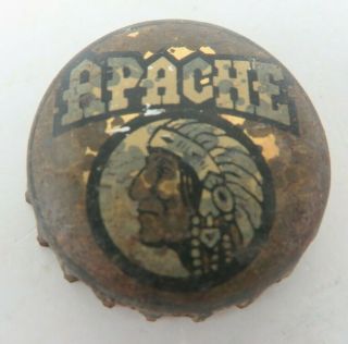 Apache Cone Top Beer Cork Bottle Cap 1930s Phoenix Arizona Brewing Rare Gold Phx