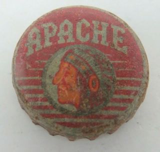 Rare Red Apache Ale Beer Bottle Cork Bottle Cap 1930s Phoenix Arizona Brewing