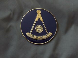 Masonic 3 " Blue Car Emblem Past Master No Square Sun Metal Freemason