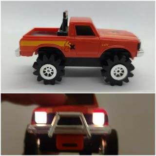 Vtg Schaper Stomper Red Chevrolet Luv Truck 4x4 Toy Running