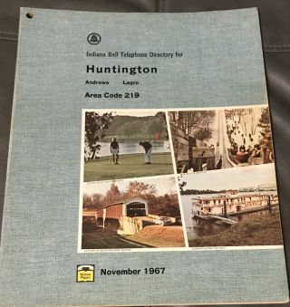 1967 Huntington Indiana Bell Telephone Book Directory Yellow Pages Andrews
