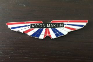 Aston Martin Logo With Union Jack Flag Background Wec Enamel Badge