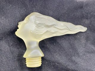 Art Deco Glass Ladies Head Hood Ornament / Screw On L@@k
