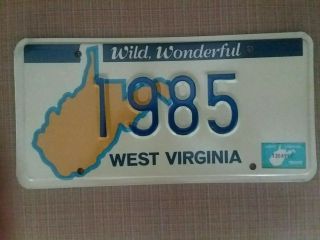 Vintage West Virginia 1980 License Plate Low Number 1985