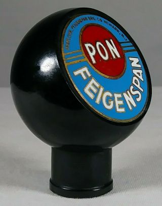 Old P.  O.  N.  Beer Ball Style Tap Knob Feigenspan Brewing Co.  Newark Jersey NJ 2