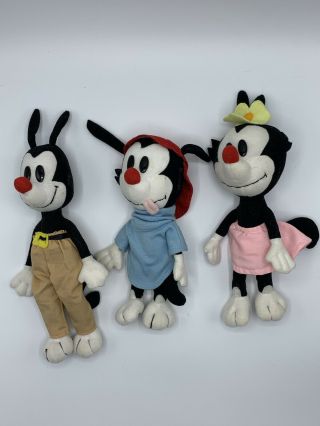 1994 Warner Brothers Animaniacs Yakko Wakko And Dot Plush Stuffed Toys Vintage