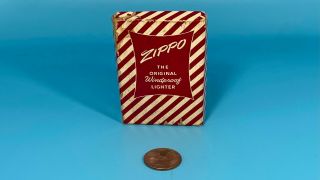1950 ' s Vintage Zippo Red and White Candy Stripe Box Only 3