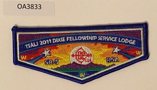 Boy Scout Oa 134 Tsali Lodge 2011 Dixie Fellowship Blue Border Flap