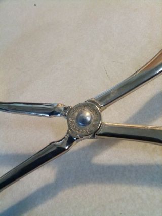 Vintage Leonard Silver Plated Serving Tongs Italy 8.  5 
