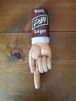 Schlitz Dark Lager Beer Tap Handle.  Milwaukee,  Wi Finger Vintage