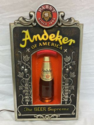 Vintage Andeker Of America Lighted Pabst Beer Advertising Sign The Beer Supreme