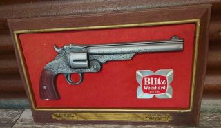 Vintage Blitz Weinhard Beer Sign,  Colt 45 Peacemaker Pistol,  Bar Wall Plaque