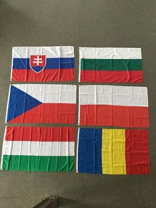 (6) Flags Of East Europe Bulgaria Czech Republic Hungary Poland Romania Slovakia