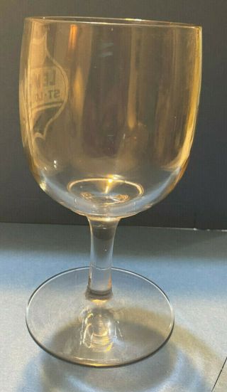 Glass goblet Lemp Beer Brewery St Louis shield logo; 5 - 1/2 tall circa 1910 Rare 2