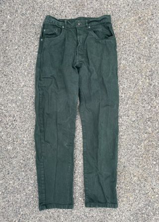 Vintage 90s Stussy Green Big Ol Jeans Size 32 Usa Pants
