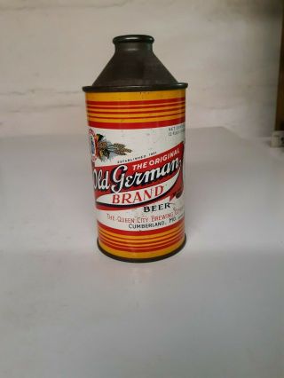 Old German 12 Oz.  Cone Top Beer Can Cumberland Md.