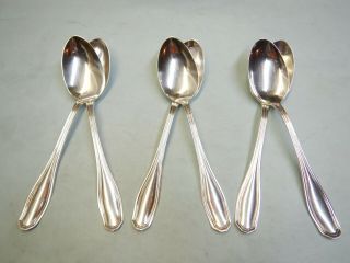 6 Clinton Oval Soup/dessert Spoons - Classic/elegant 1919 Rogers Fine