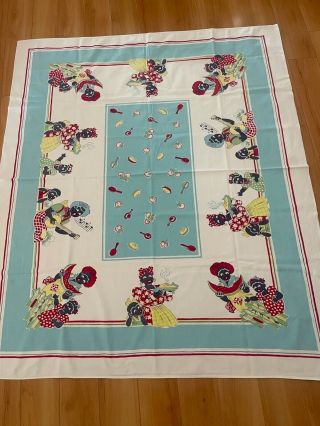 Vintage 1950’s Tablecloth,  Heavy Cotton,  61”x51.  5”,  Pre - Owned,